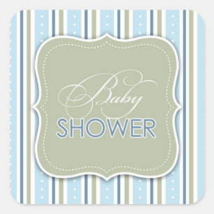 Cuadrada Pegatina de Baby Shower para Niño