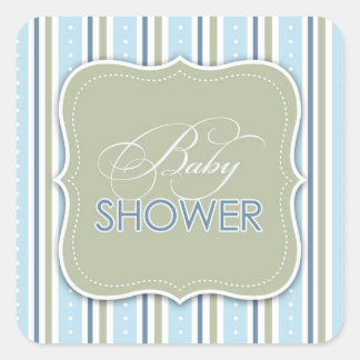 Cuadrada Pegatina de Baby Shower para Niño