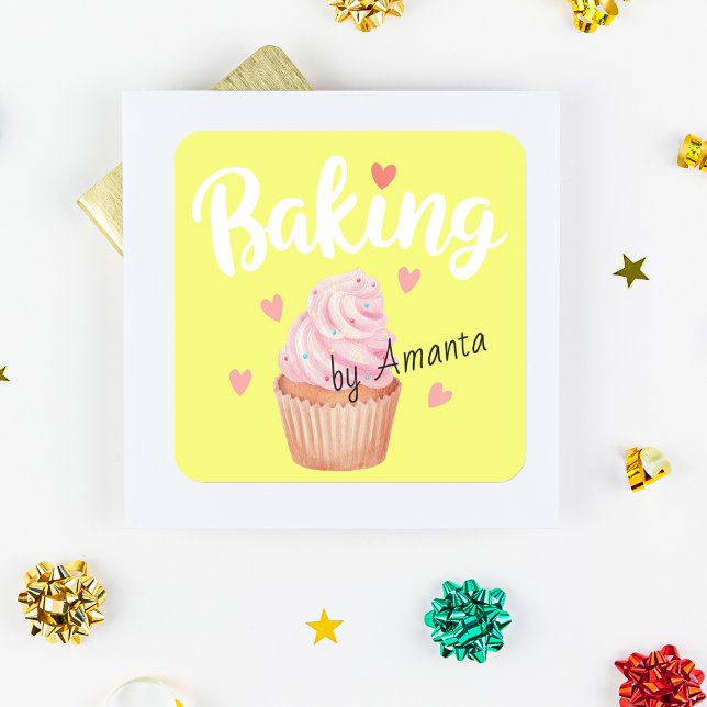 Cuadrada Pegatina de Baking Love (Subido por el creador)