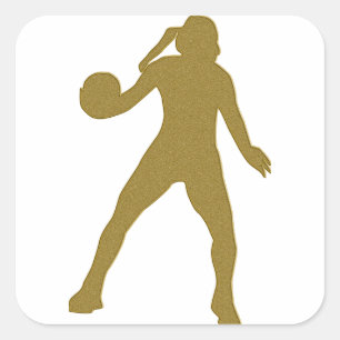 Cuadrada Pegatina de balonmano de oro
