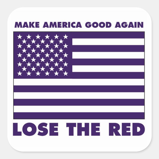 Cuadrada Pegatina de bandera azul (Anverso)