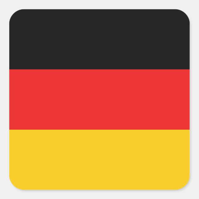 Cuadrada Pegatina de bandera de Alemania (Anverso)