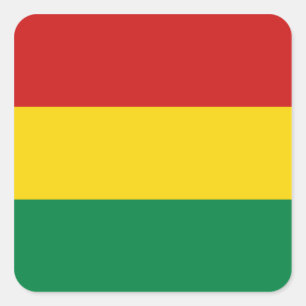 Cuadrada Pegatina de Bandera de Bolivia