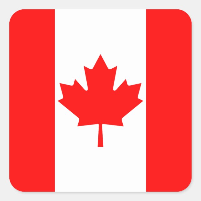Cuadrada Pegatina de bandera de Canadá (Anverso)