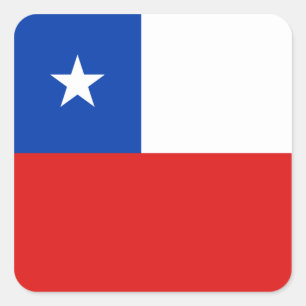 Cuadrada Pegatina de bandera de Chile