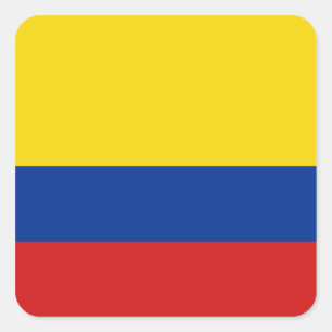 Cuadrada Pegatina de bandera de Colombia