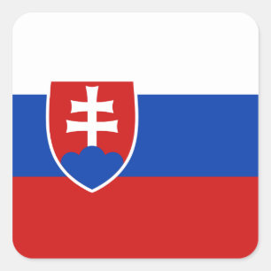 Cuadrada Pegatina de bandera de Eslovaquia