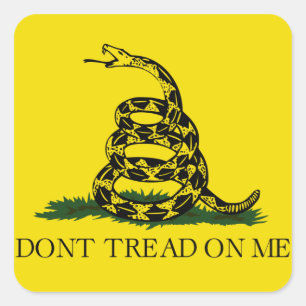 Cuadrada Pegatina de bandera de Gadsden