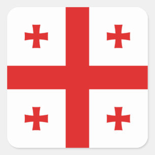 Cuadrada Pegatina de bandera de Georgia