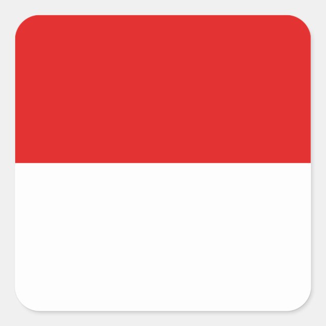 Cuadrada Pegatina de Bandera de Indonesia (Anverso)