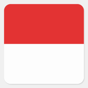 Cuadrada Pegatina de Bandera de Indonesia