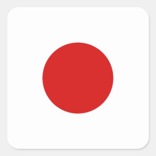 Cuadrada Pegatina de bandera de Japón