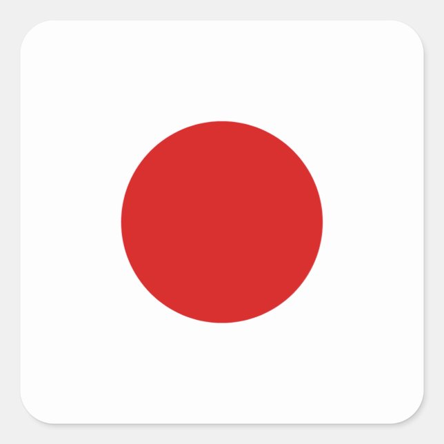 Cuadrada Pegatina de bandera de Japón (Anverso)