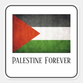Cuadrada Pegatina de bandera de Palestina por siempre