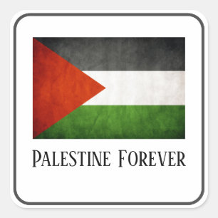 Cuadrada Pegatina de bandera de Palestina por siempre