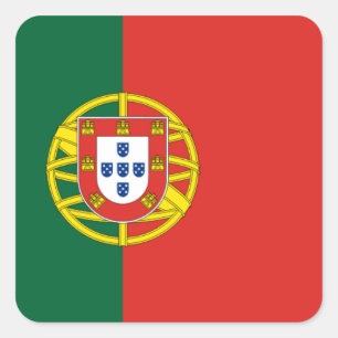 Cuadrada Pegatina de bandera de Portugal