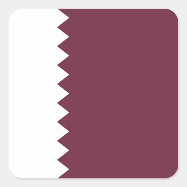 Cuadrada Pegatina de bandera de Qatar (Anverso)