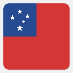 Cuadrada Pegatina de Bandera de Samoa