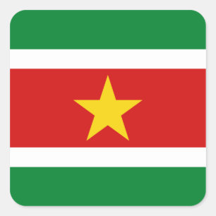 Cuadrada Pegatina de bandera de Surinam