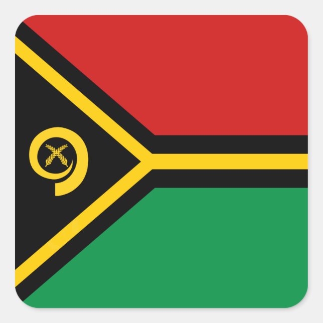 Cuadrada Pegatina de bandera de Vanuatu (Anverso)