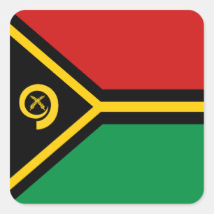 Cuadrada Pegatina de bandera de Vanuatu