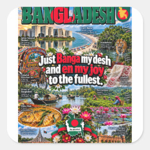 Cuadrada Pegatina de Bangladesh