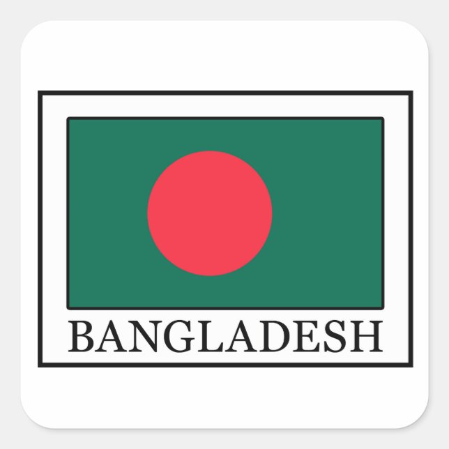 Cuadrada Pegatina de Bangladesh (Anverso)