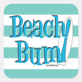 Cuadrada Pegatina de Beach Bum