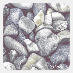 Cuadrada Pegatina de Beach Stones