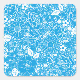 Cuadrada Pegatina de Beauties Light Blue Sq