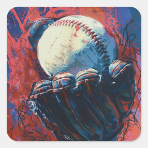 Cuadrada Pegatina de béisbol