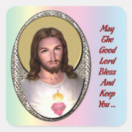 Cuadrada Pegatina de bendiciones