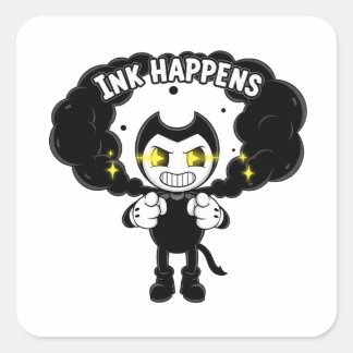 Cuadrada Pegatina de Bendy y la máquina de tinta | Personaj