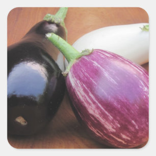 Cuadrada Pegatina de berenjenas