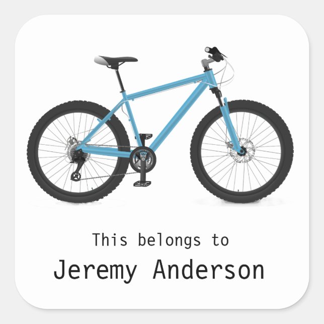 Cuadrada Pegatina de bicicletas personalizado (Anverso)