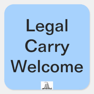 Cuadrada Pegatina de bienvenida de Carry Legal
