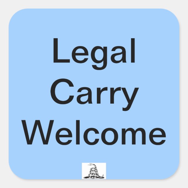 Cuadrada Pegatina de bienvenida de Carry Legal (Anverso)