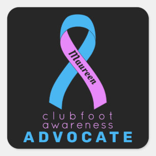 Cuadrada Pegatina de Black Square de Clubfoot Awareness Adv