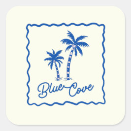 Cuadrada Pegatina de Blue Cove