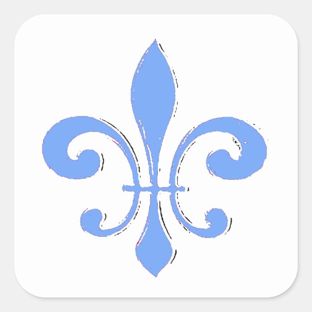 Cuadrada Pegatina de Blue Fleur De Lis (Anverso)