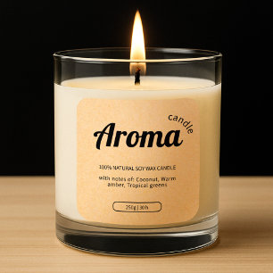 Cuadrada Pegatina de Boho Kraft Beige Paper Candle Labs