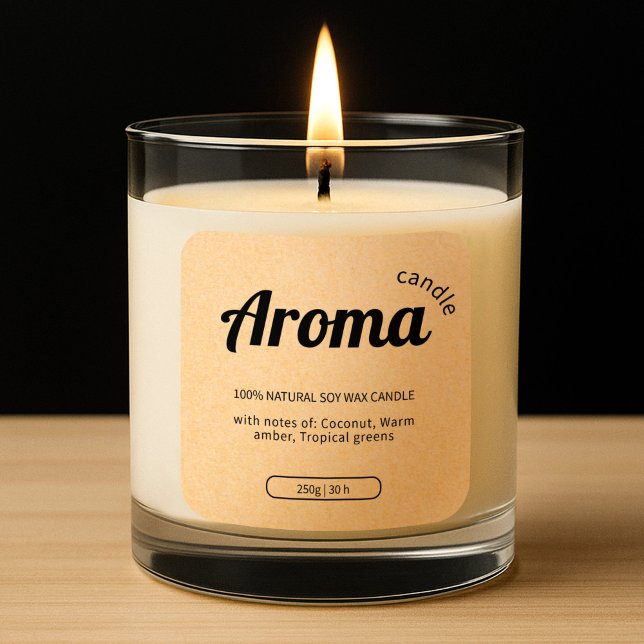 Cuadrada Pegatina de Boho Kraft Beige Paper Candle Labs (Boho Kraft Beige Paper Candle Labels Sticker )