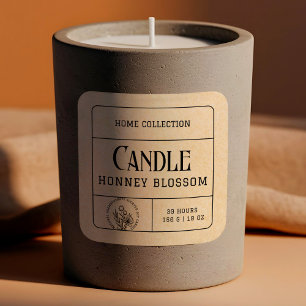 Cuadrada Pegatina de Boho Kraft Beige Paper Candle Labs
