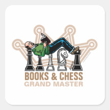 Pegatina de Books & Chess Grand Master Square