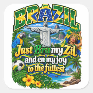 Cuadrada Pegatina de Brasil