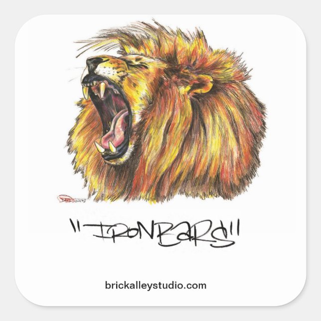 Cuadrada Pegatina de Brick Alley Studio (Anverso)