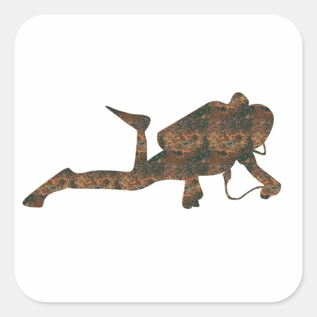 Cuadrada Pegatina de buceo de óxido (Anverso)