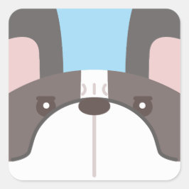 Cuadrada Pegatina de Bulldog francés