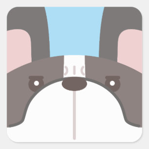 Cuadrada Pegatina de Bulldog francés