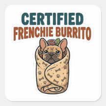 Pegatina de Burrito Francés Certificado